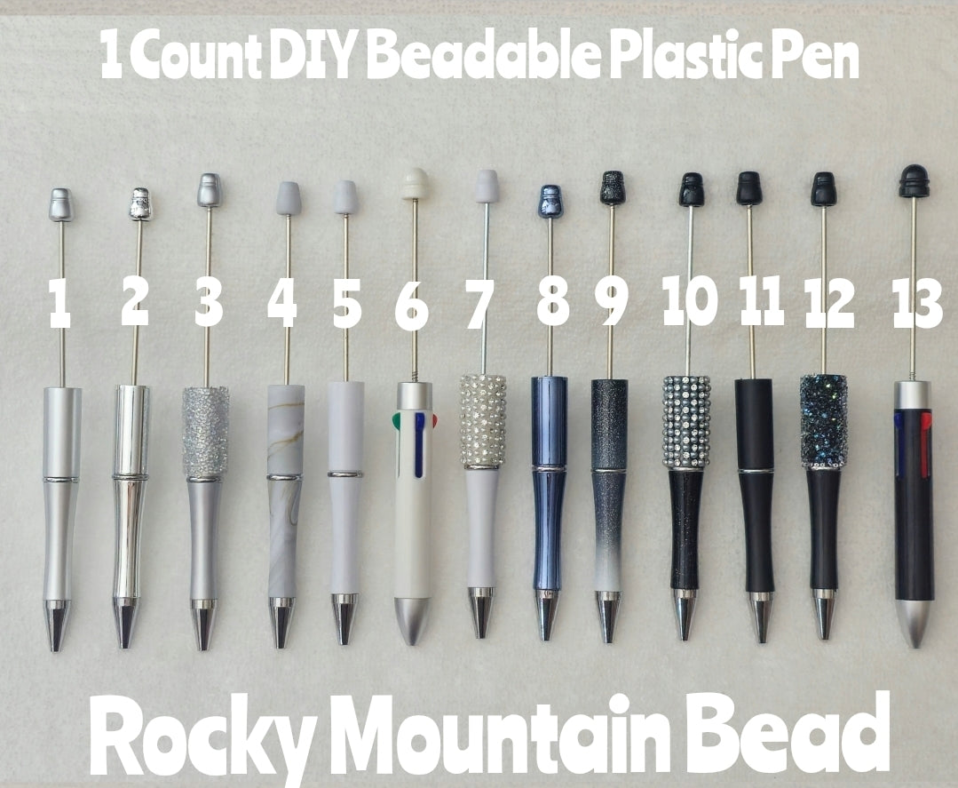 1 Count Beadable Pens DIY Black White Beadable Blanks Craft Supplies