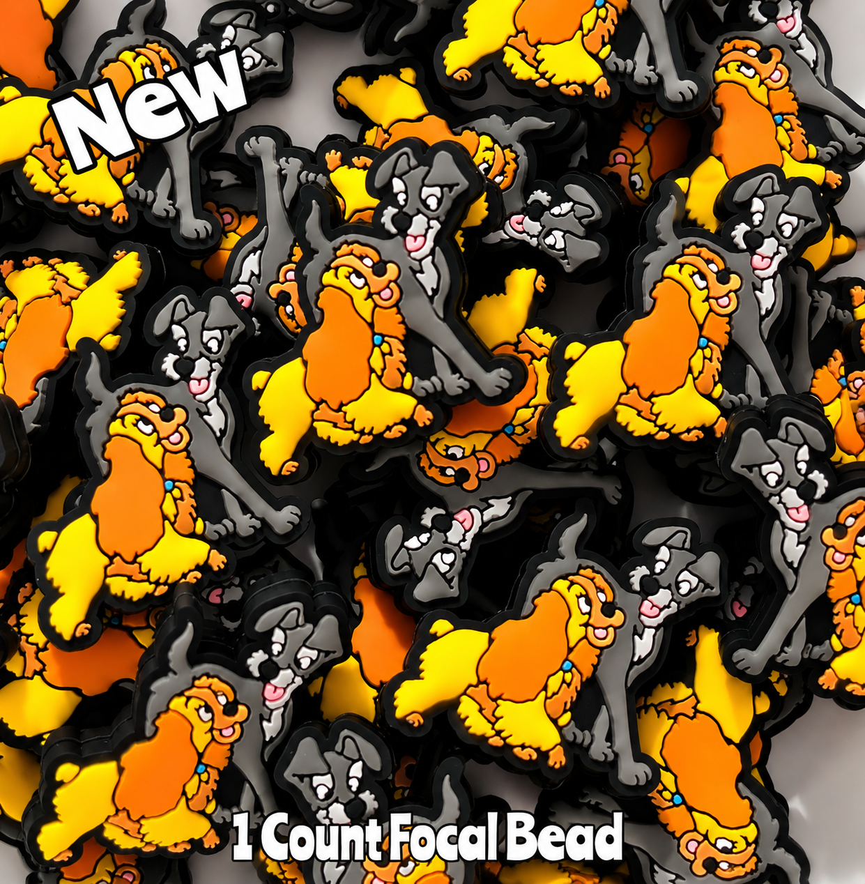 NEW lady and tramp Focal Beads 1 Count DIY Bead Supplies