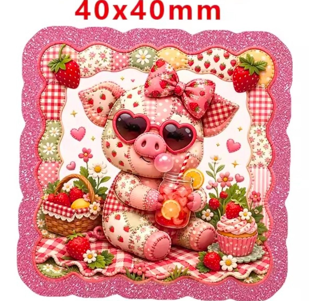 Glitter Acrylic Flatback- Acrylic Planer Resin Charm Animal