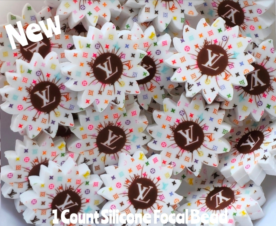 New 1 Count Focal Bead Designer Flowers LV