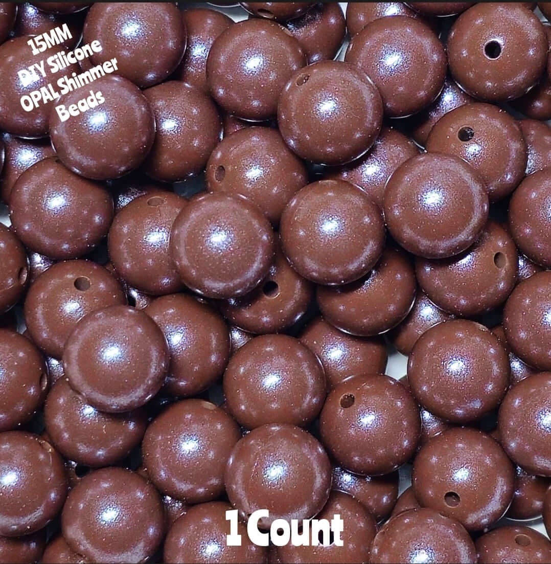 New 1 Count 15mm DIY Silicone Solid OPALS Chocolate Brown Craft Supplies & ACCESSORIES