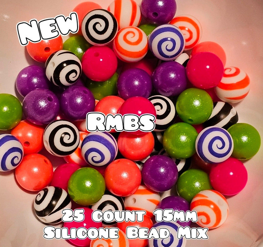 New 25 Count Silicone Opal Shimmer Printed Mix