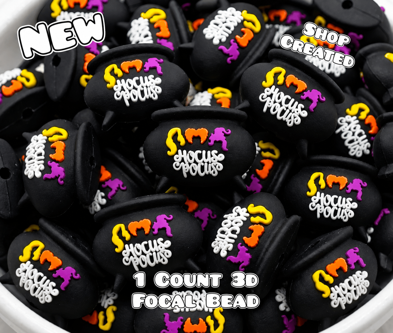 New 1 Count Focal Bead 3D Hocus Pocus