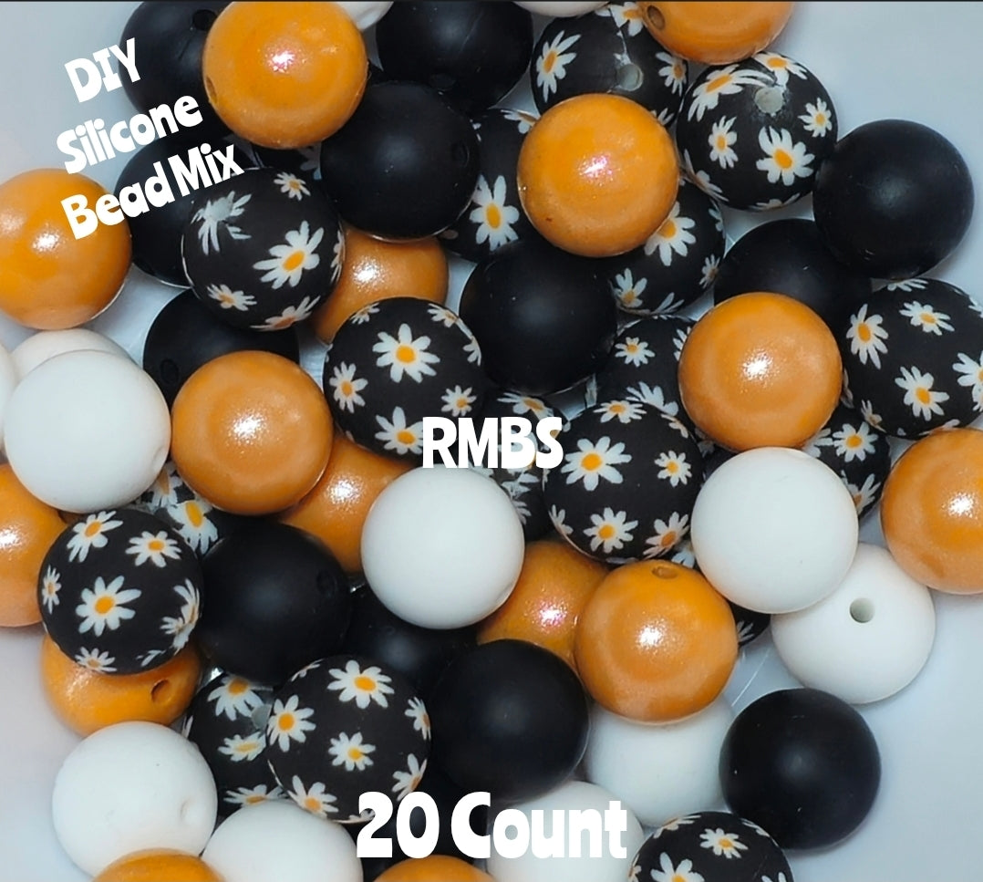 New Fall Flowers Daisys Bead Mix DIY Beads 20 Count. Craft Supplies