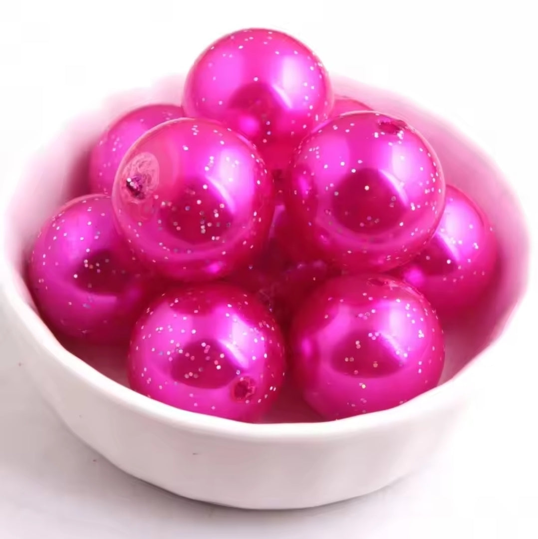 New Colors 1 Count GLITTER 20MM Acrylic Beads Craft Supplies
