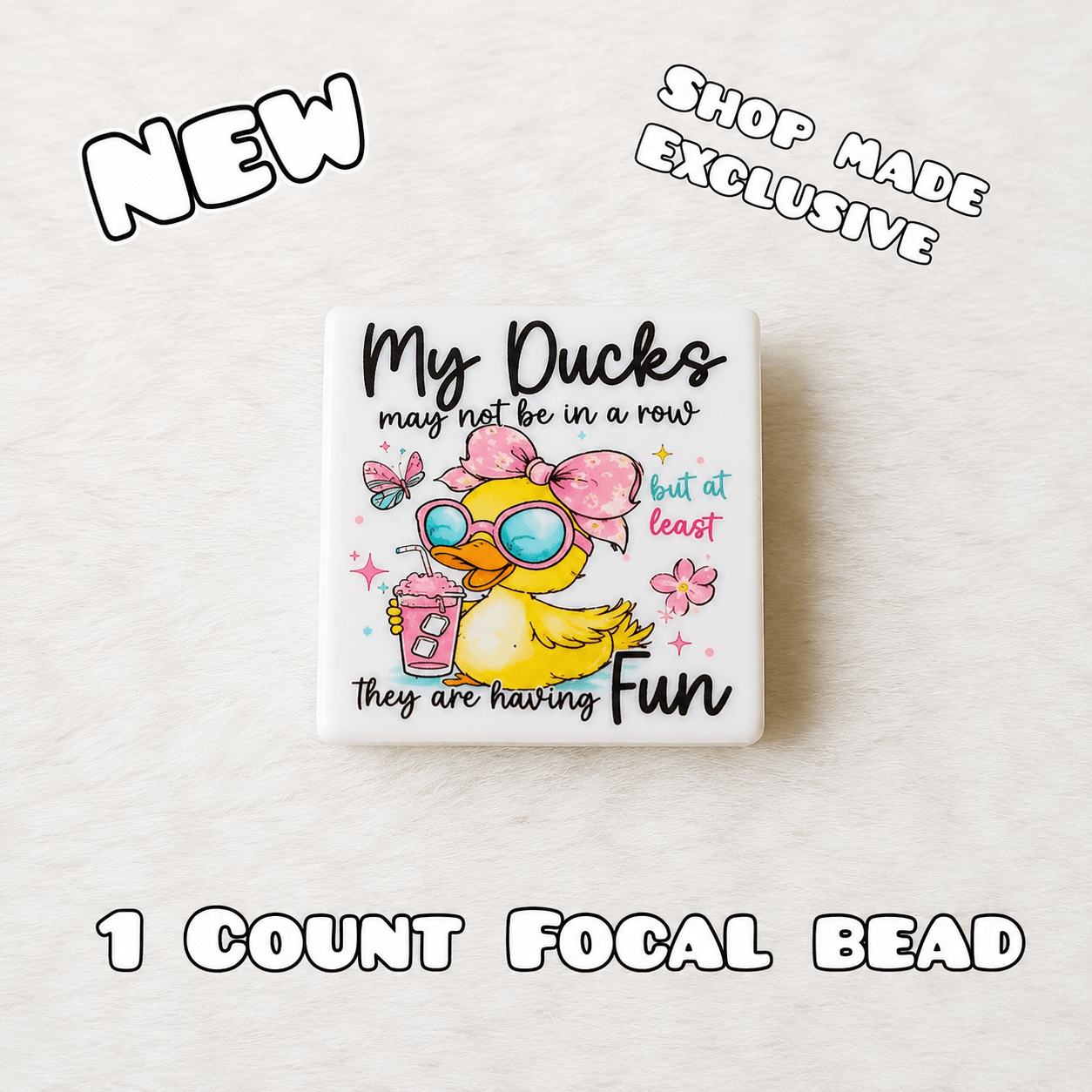 New 1 Count Focal Bead Shop Made & Created Made Ducks