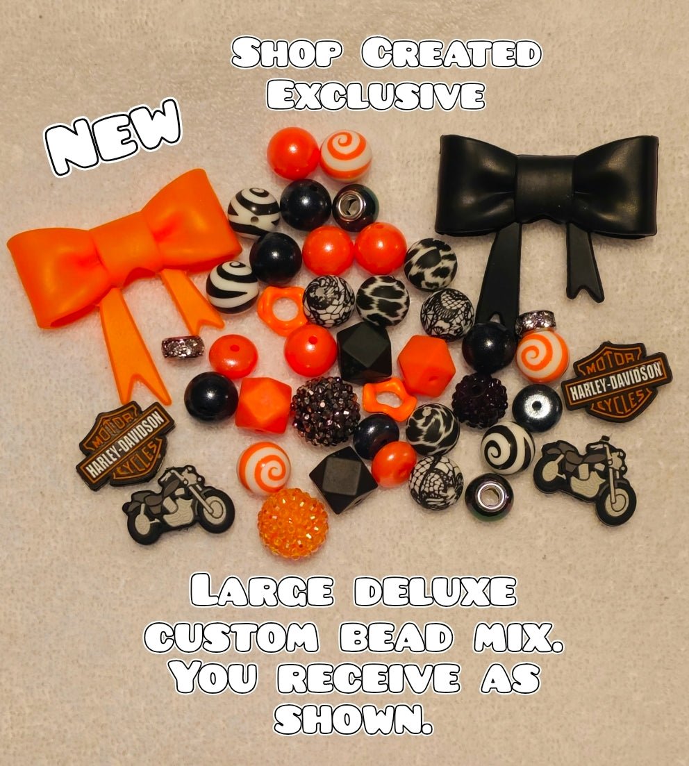 Deluxe Large Silicone & Acrylic Bead Mix Motorcycle HD 🏍