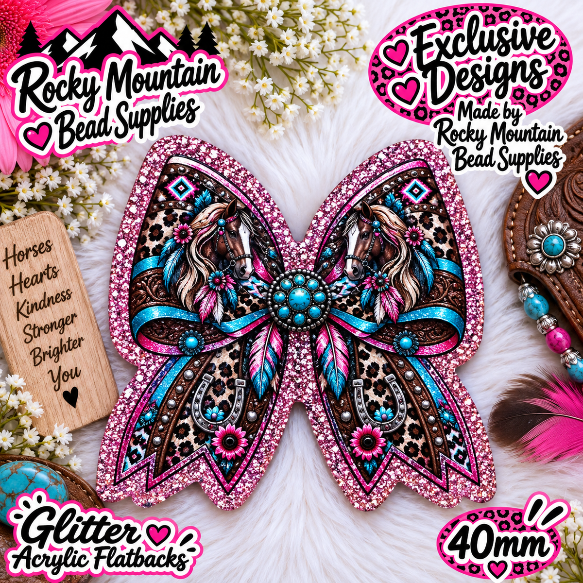 Shop Exclusive 1 Count Custom Exclusive Glitter Acrylic Flatback 40mm