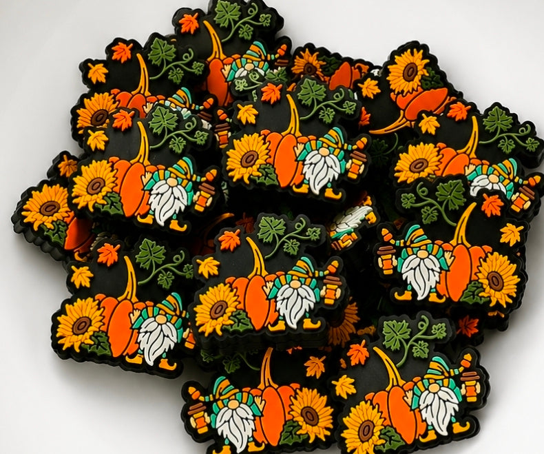 1 Count Focal Bead Dad Fall Gnomes Pumkins Flowers