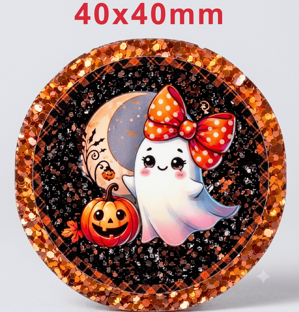 Glitter Acrylic Flatback- Acrylic Planer Resin Charm Halloween