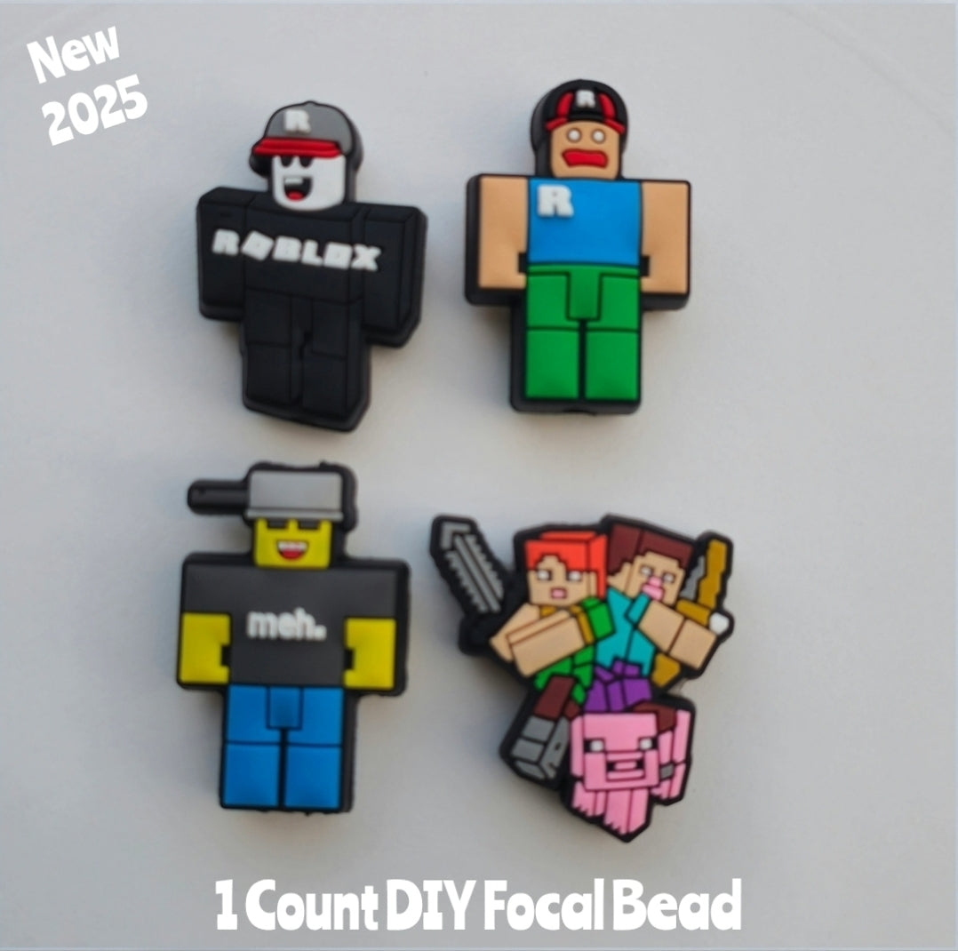 DIY Focal Bead 4 Count Craft Supplies Gaming Roblox Minecraft