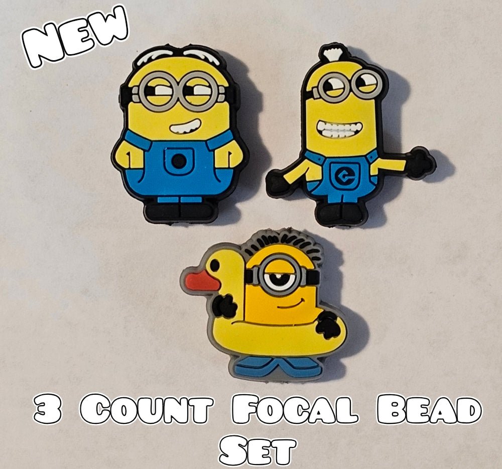 New 3 Count Focal Bead 3 piece minions set