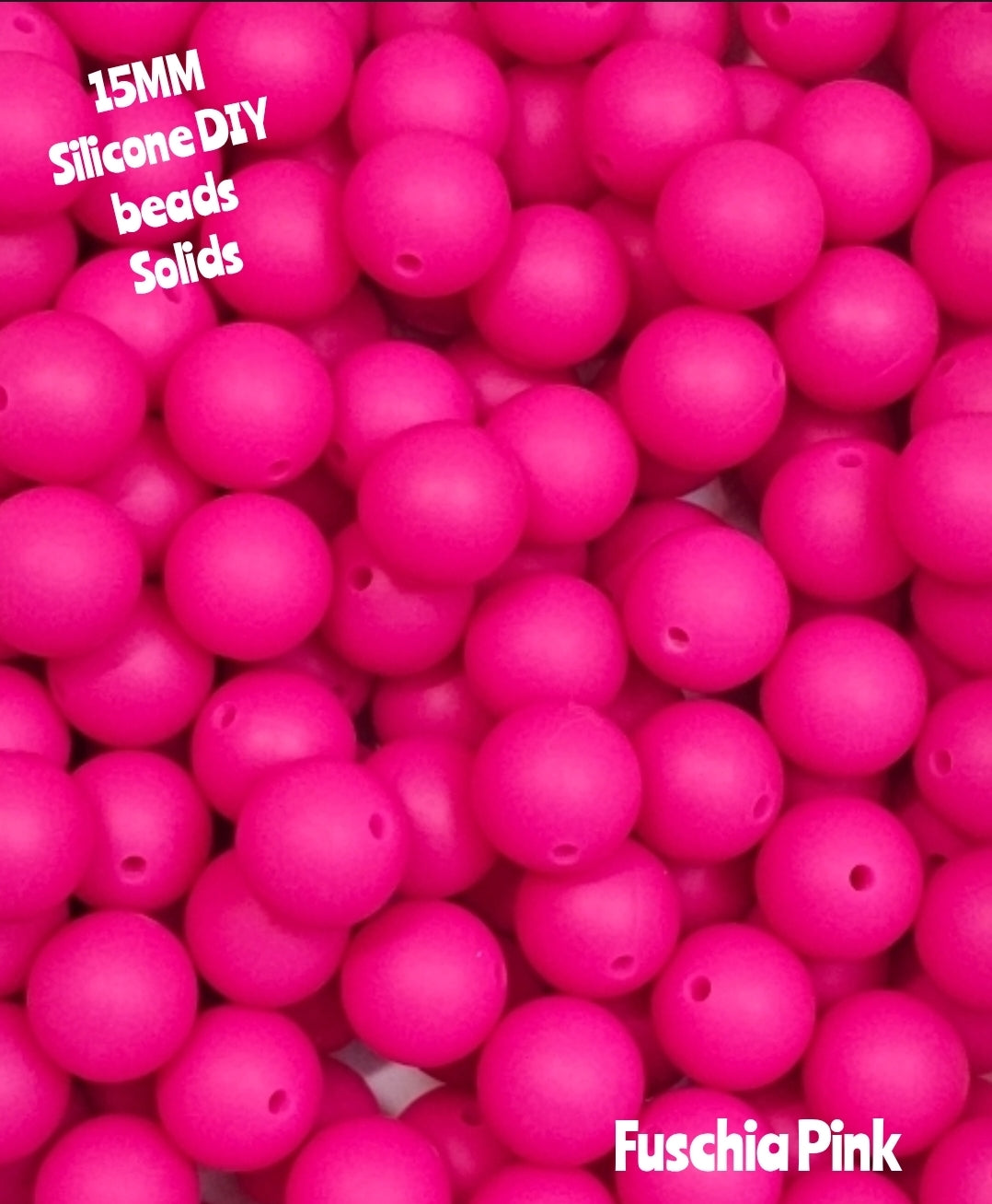 15mm DIY Silicone Solids 1 Count Fuschia