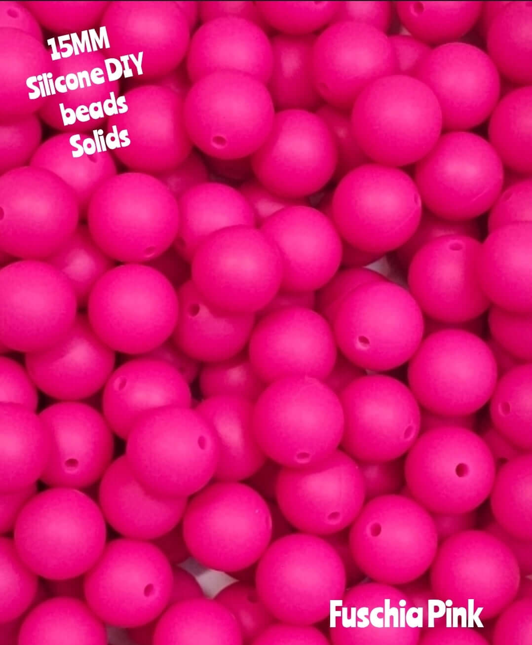 15mm DIY Silicone Solids 1 Count Fuschia