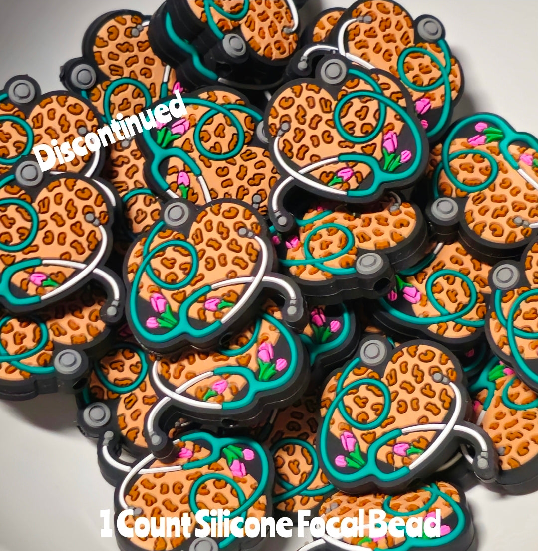 Clearance Medical Nurse Sethoscope Heart Focal Beads 1 Count DIY Bead Supplies