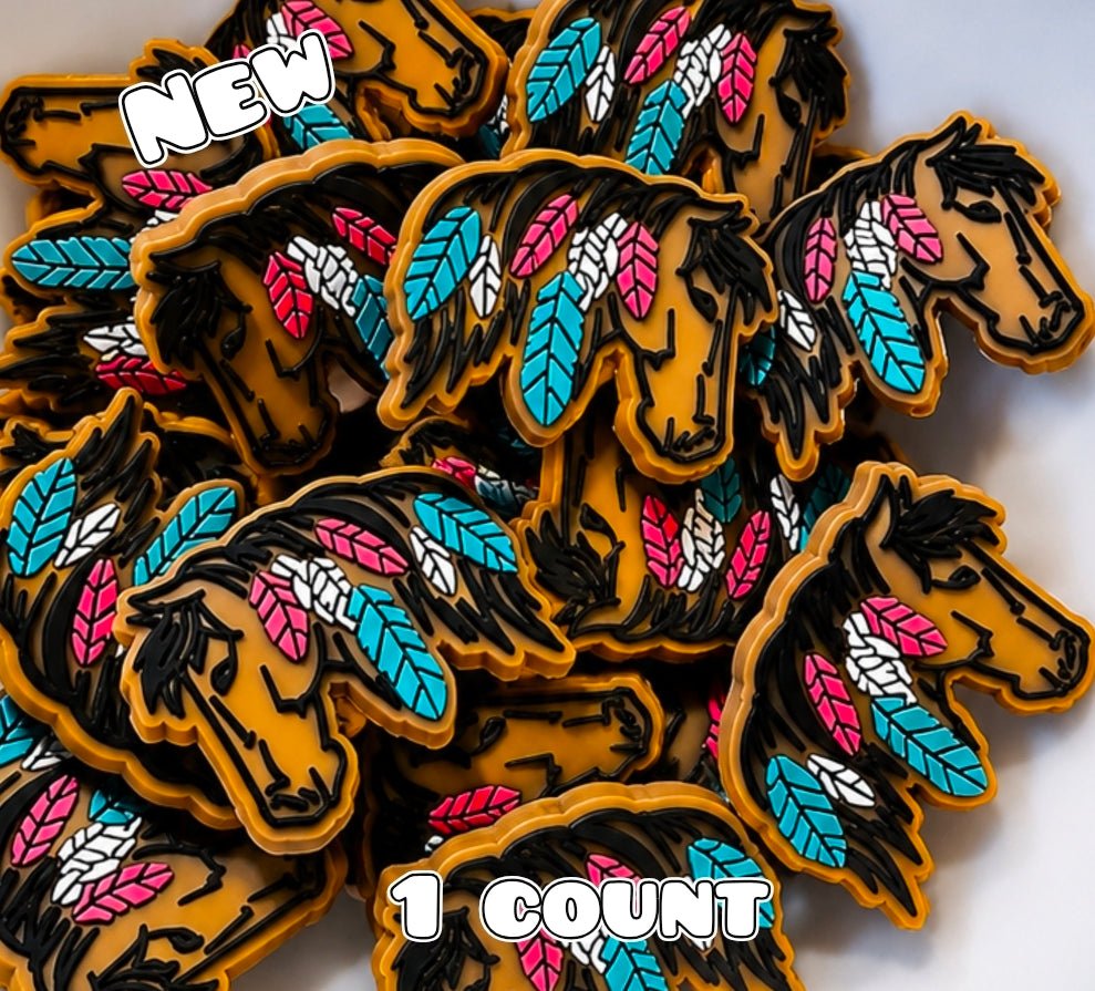 1 Count Focal Bead Western Horse