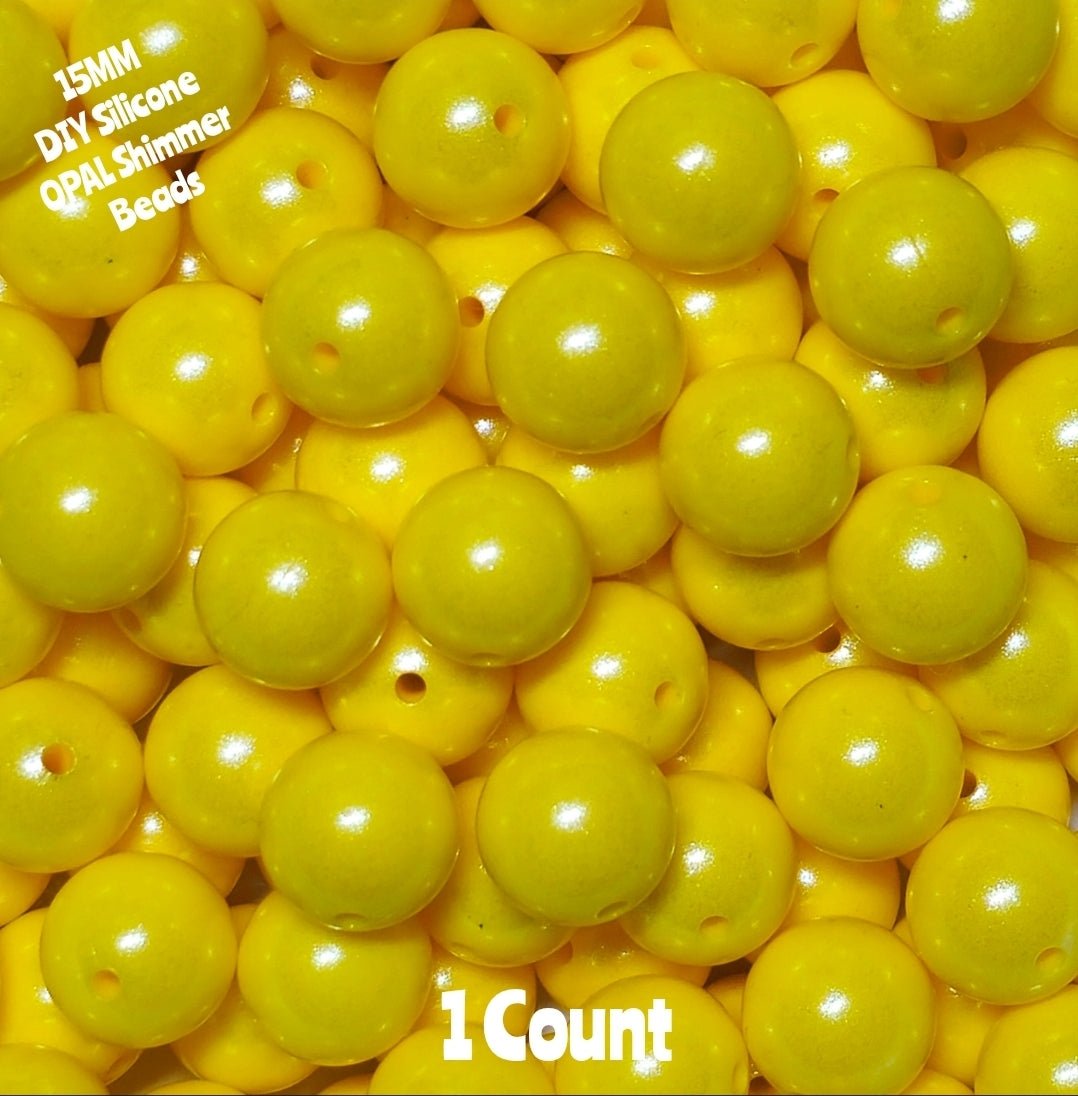 New 1 Count 15mm DIY Silicone Solid OPALS Lemon Yellow Craft Supplies & ACCESSORIES