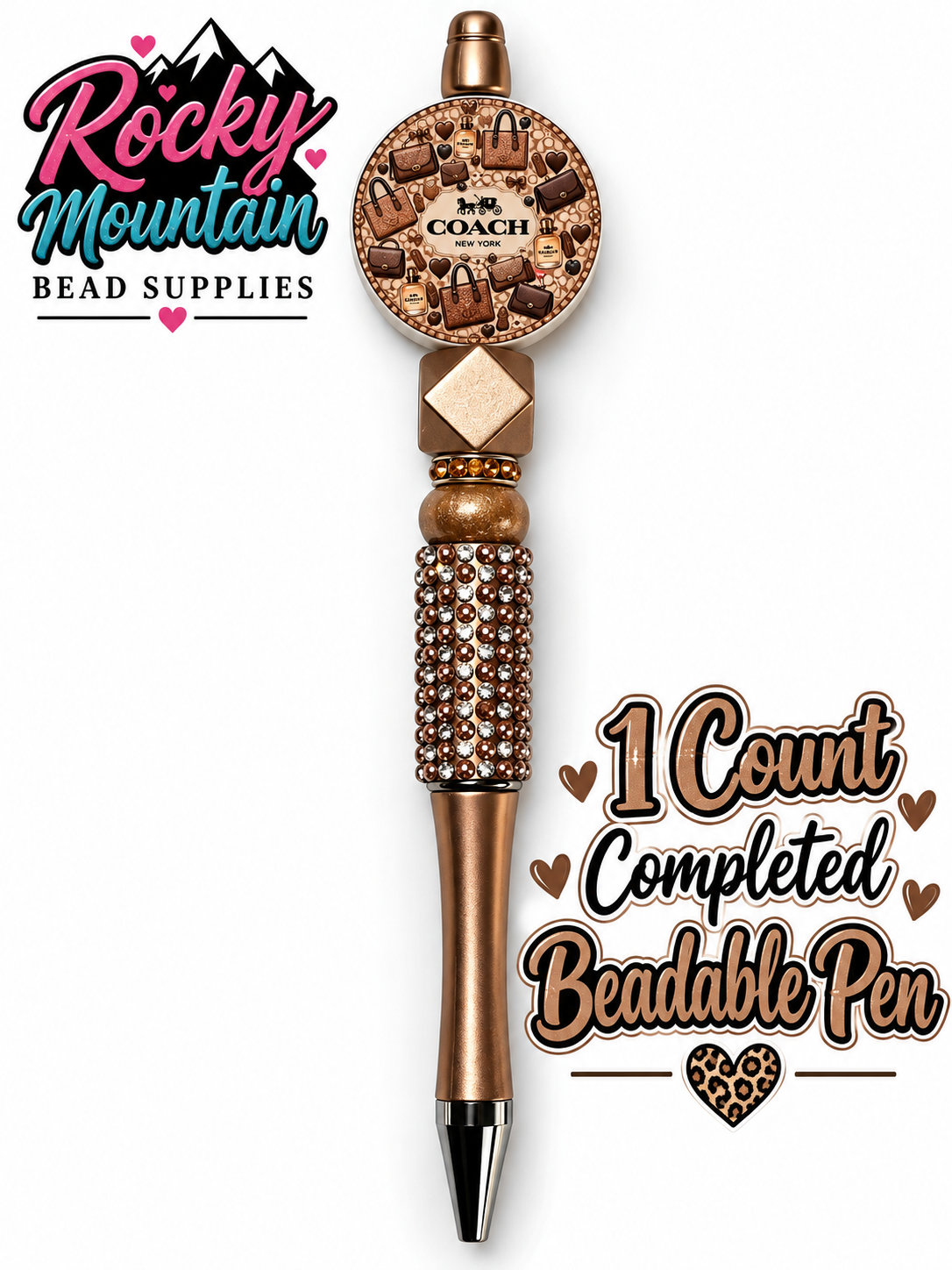 New 1 Count Completed Beadable Pen Exclusive Design Wholesale