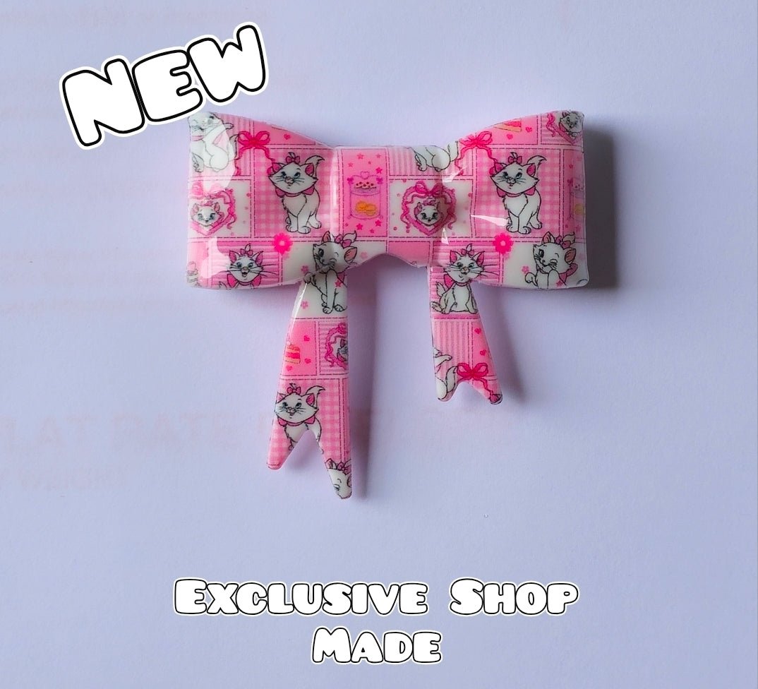 1 Count Character Marie The Cat Large Silicone Bow Bead GLOSSY SHINY FINISH- Exclusive New Release