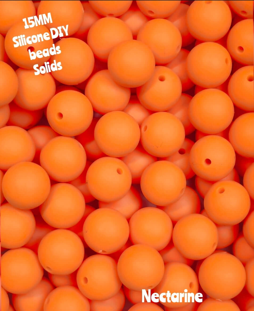 15mm DIY Silicone Solids 1 Count Nectarine Orange