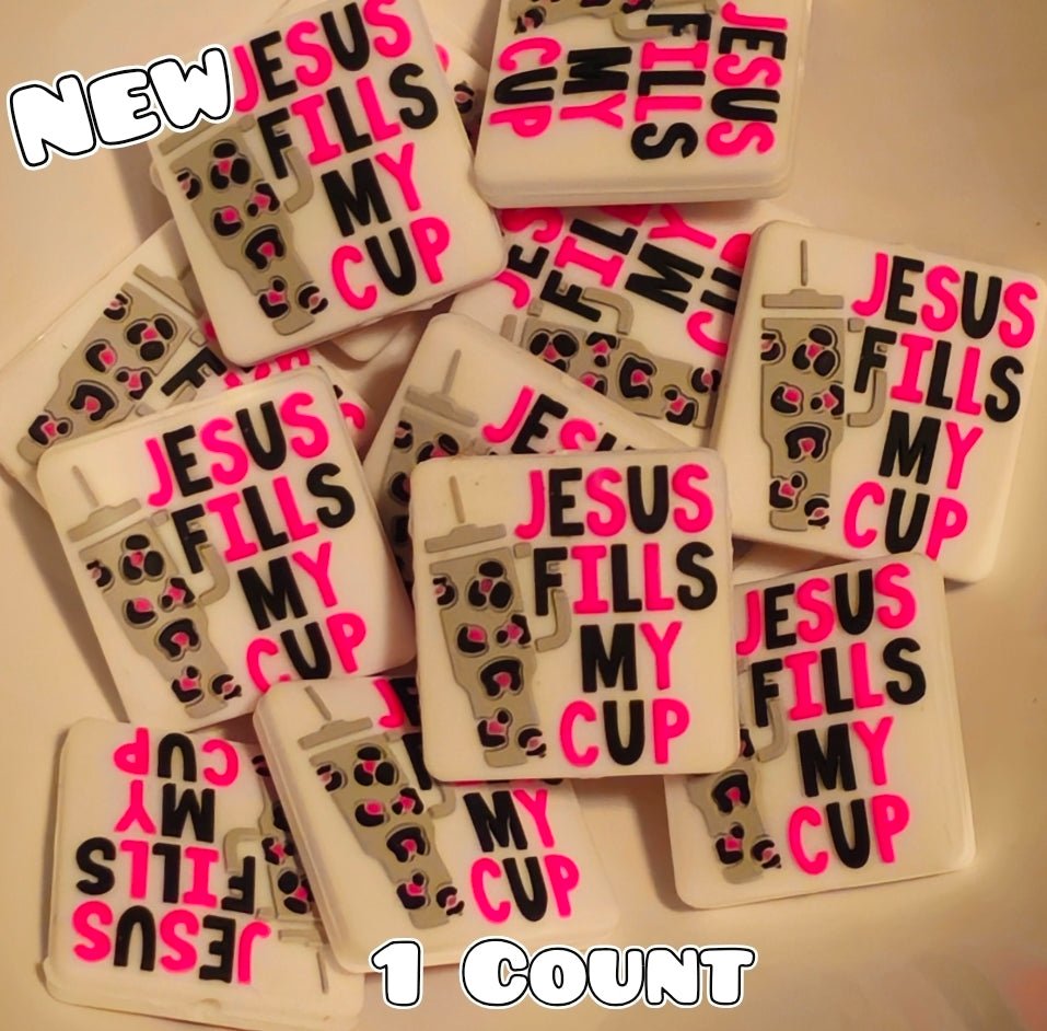 1 Count Focal Bead Jesus fills my cup