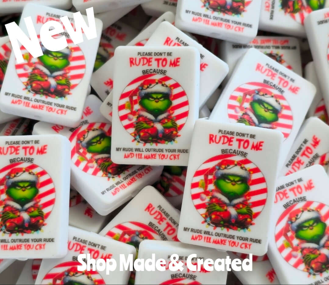 New Shop Made 1 Count Printed Silicone Focal Bead CLEARANCE