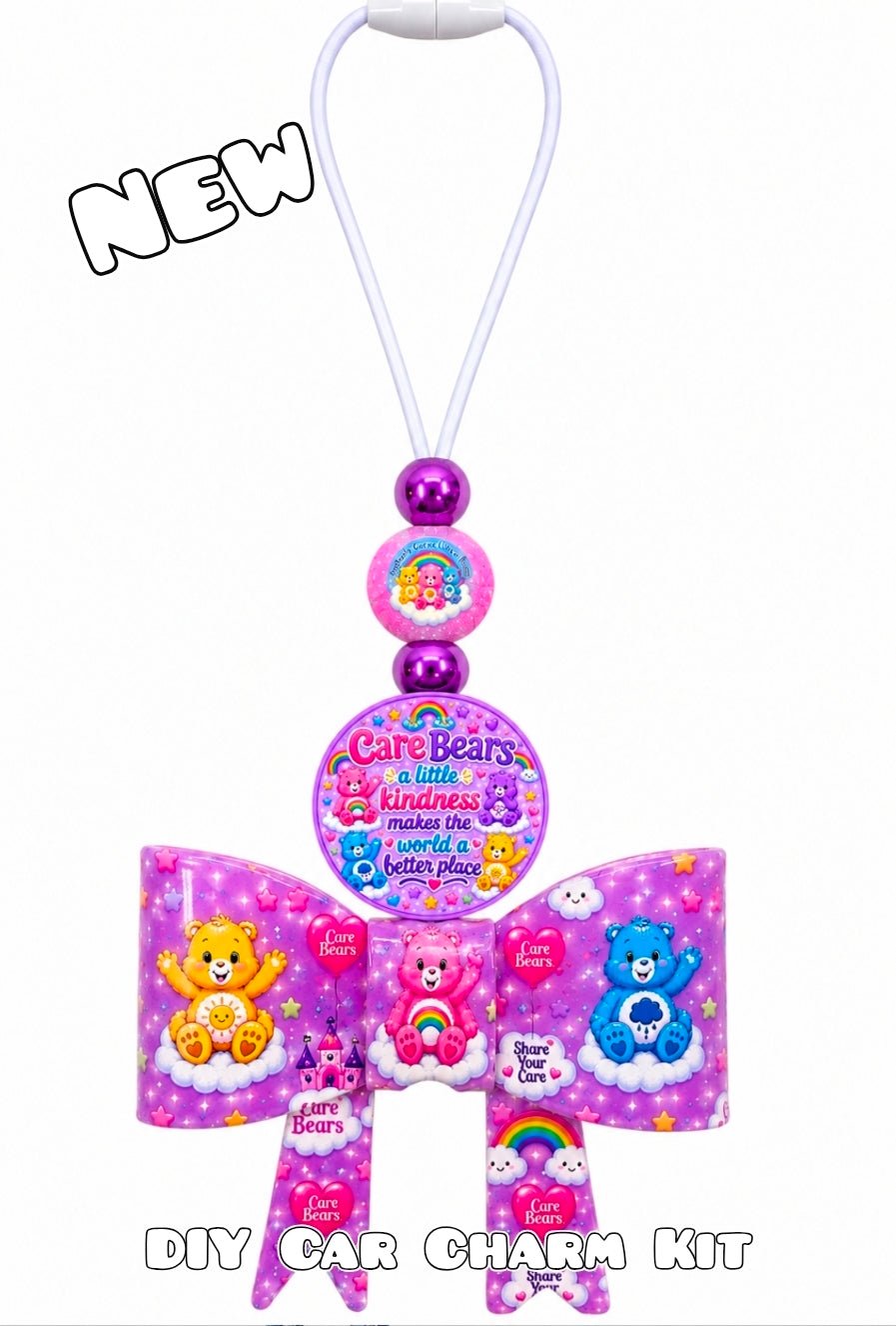 New 1 Count DIY Beadable Care CHARM Car Bears