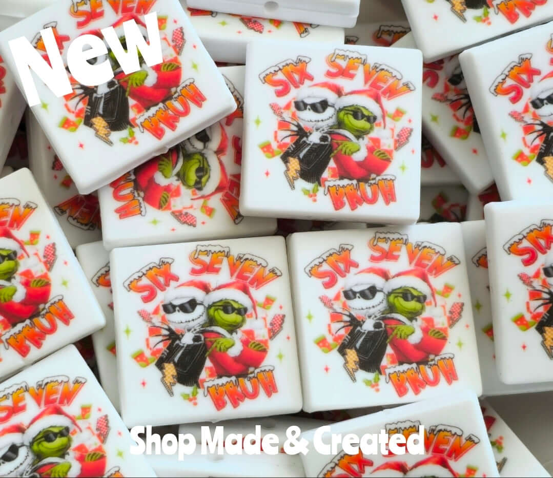 New Shop Made 1 Count Printed Silicone Focal Bead CLEARANCE