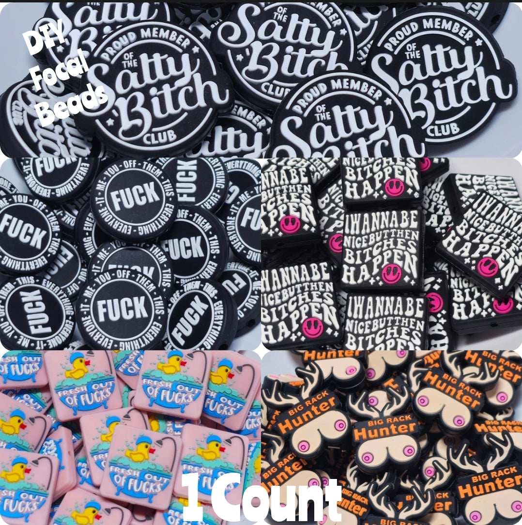 DIY Focal Bead 1 Count Craft Supplies. Adult Sassy Cuss Words