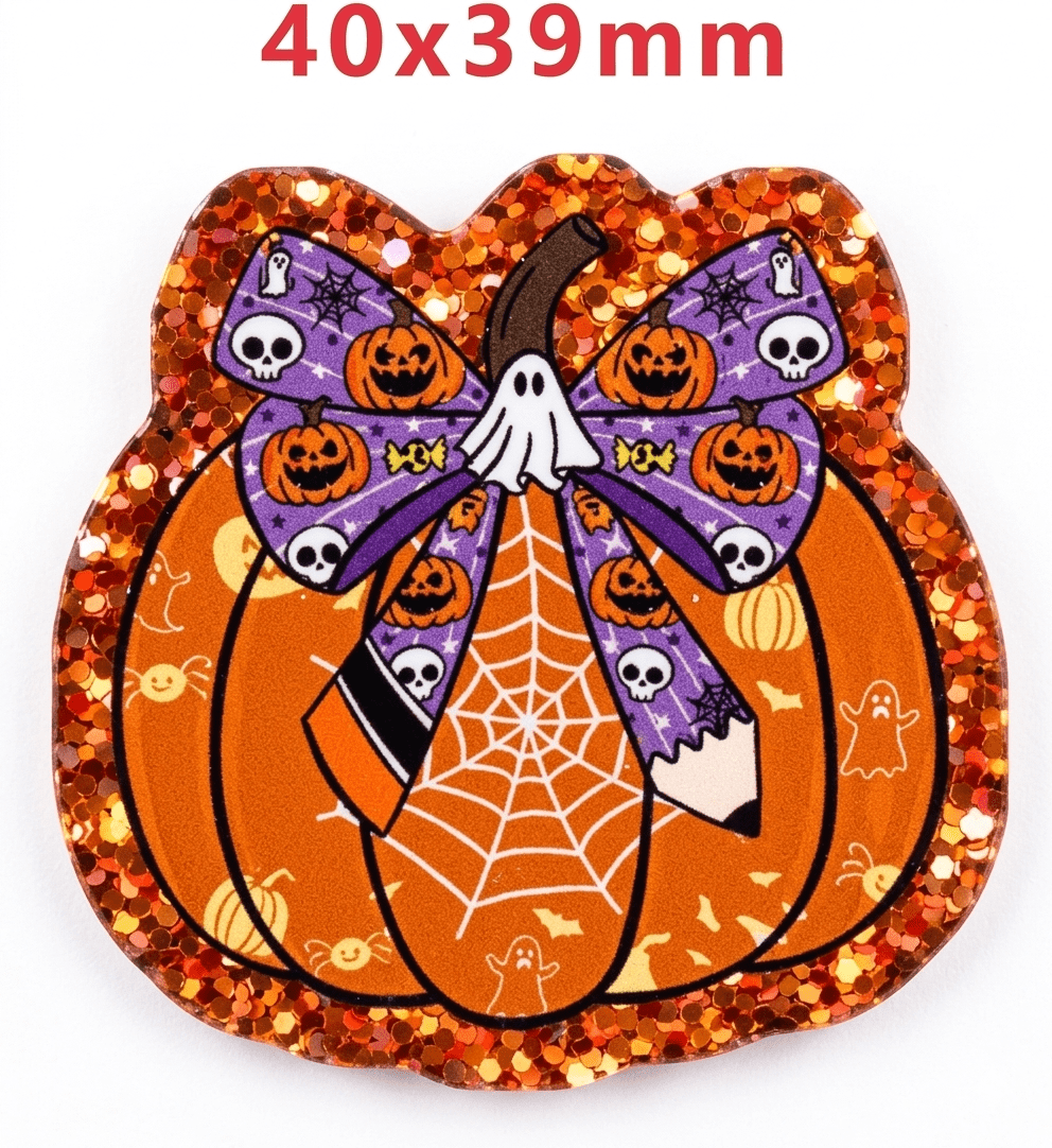 Glitter Acrylic Flatback- Acrylic Planer Resin Charm Halloween