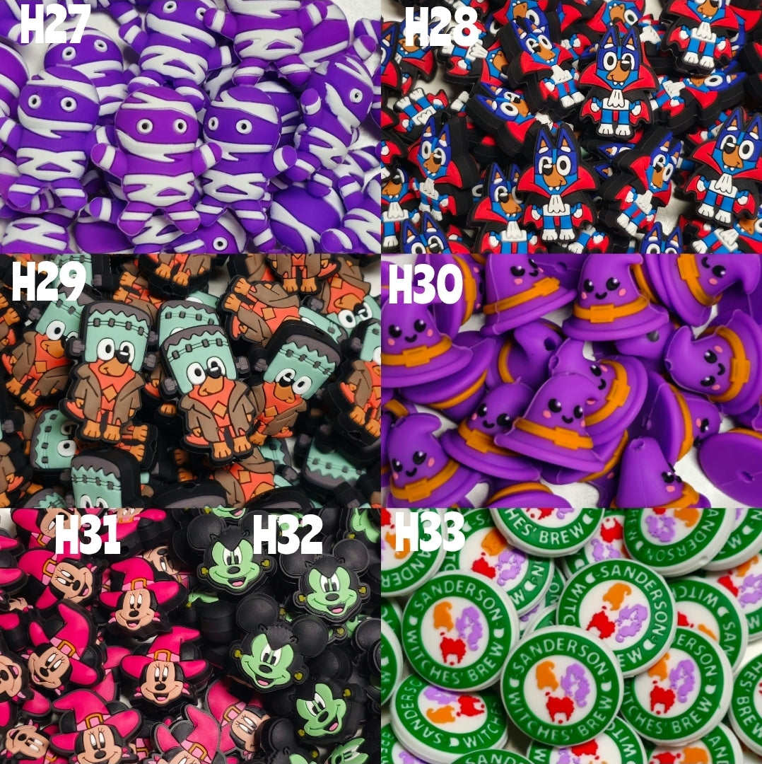 1 Count Halloween Character Focal Bead Charm Beads For DIY Beadables Hole Is Vertical