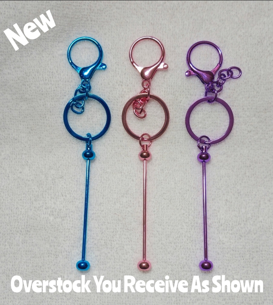 Overstock Clearance 3 Count Beadable Keychain Pack