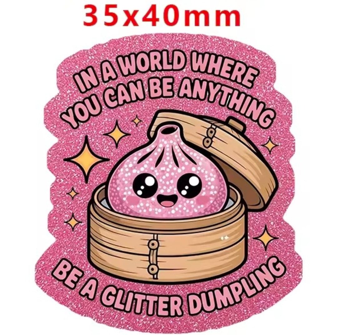 Glitter Acrylic Flatback- Acrylic Planer Resin Charm Dumplings