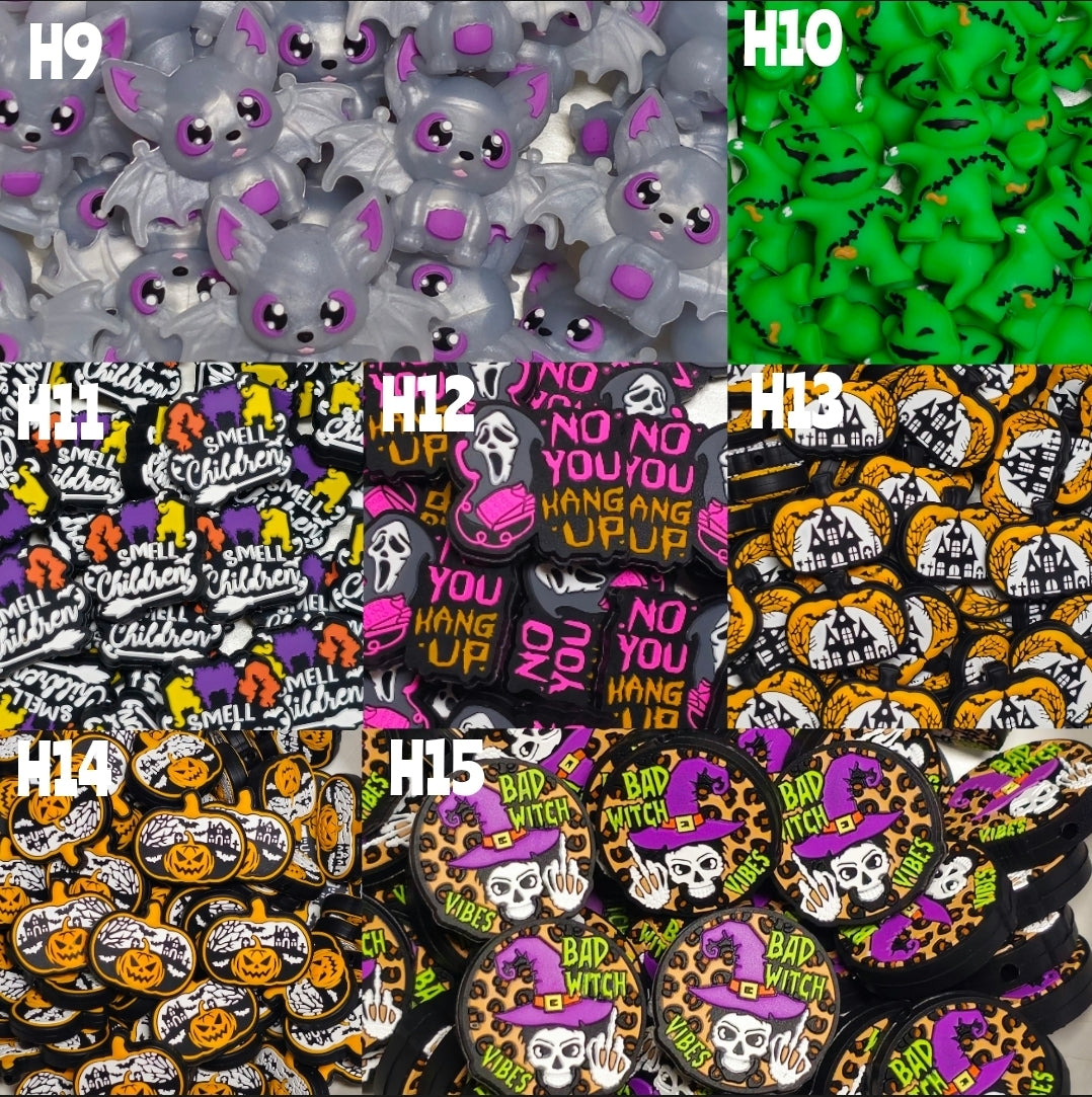 1 Count Beadable Focal Beads Fall Halloween Pumpkins. Charms For DIY Beadable Products Holes Are Vertical
