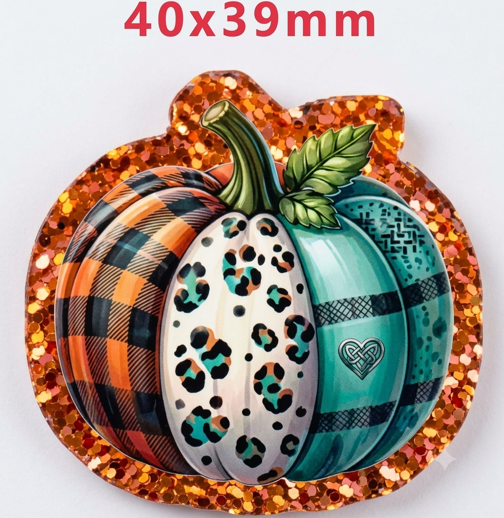 Glitter Acrylic Flatback- Acrylic Planer Resin Charm Halloween