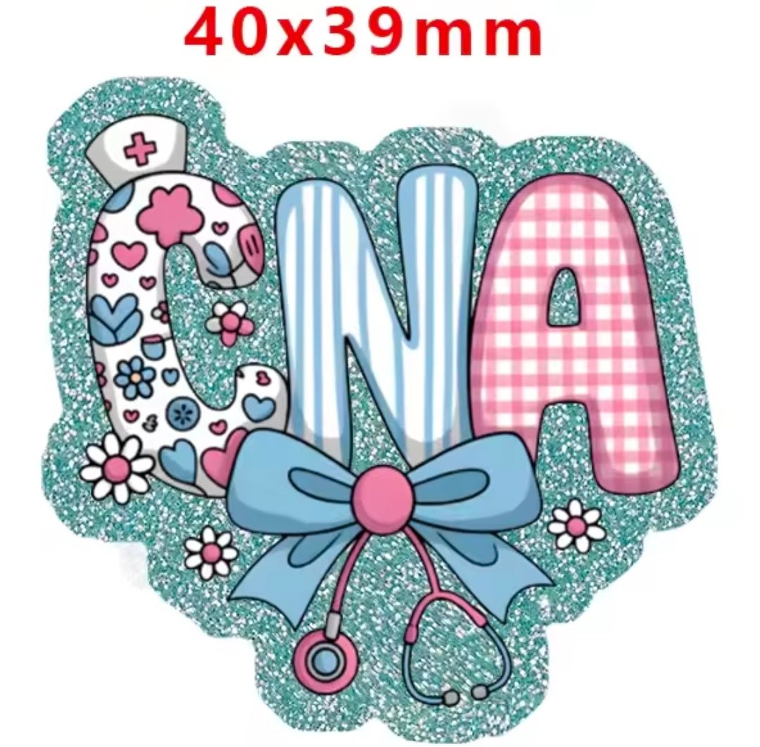 Glitter Acrylic Flatback- Acrylic Planer Resin Charm Medical CNA