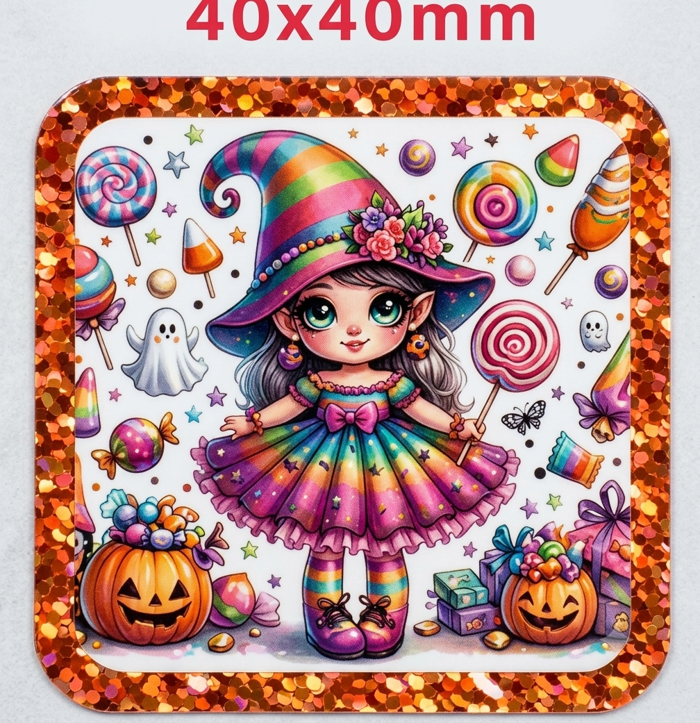Glitter Acrylic Flatback- Acrylic Planer Resin Charm Halloween