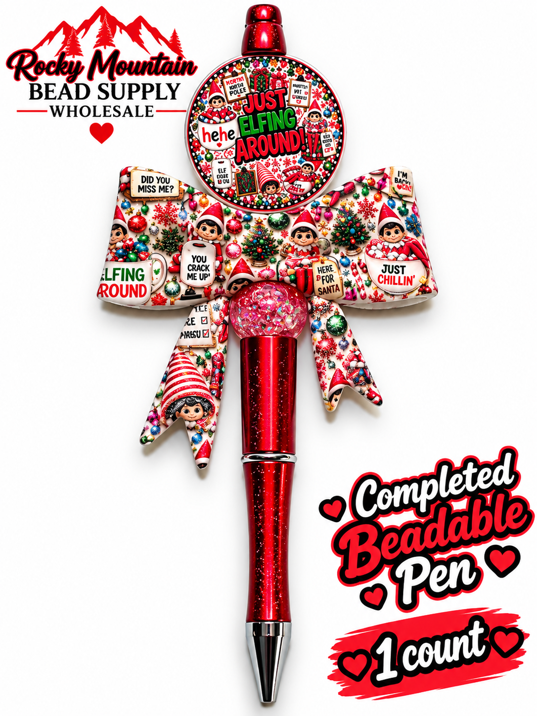 New 1 Count Completed Beadable Pen Exclusive Design Wholesale Elf On Shelf
