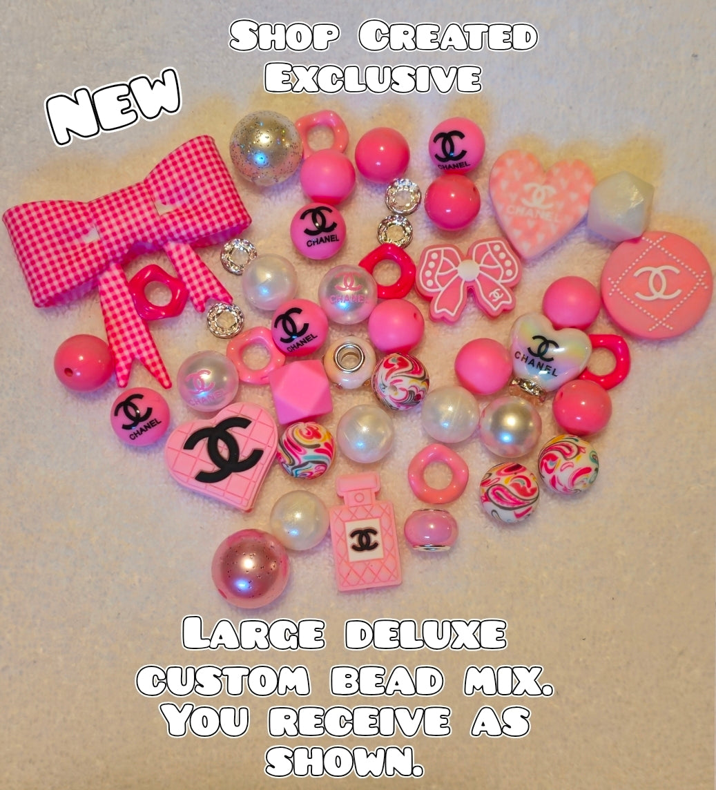 Deluxe Large Silicone & Acrylic Bead Mix Designer Luxury- Bows