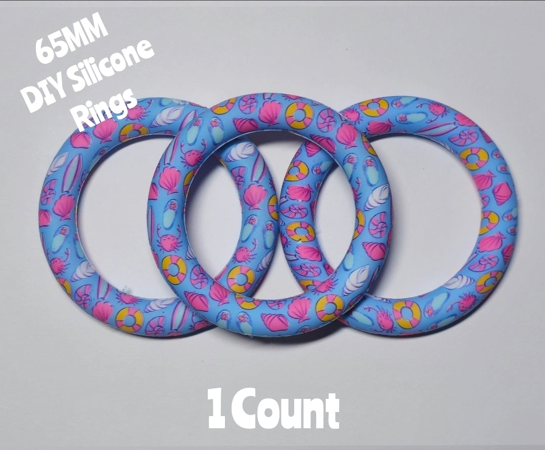1 Count DIY 65MM Silicone Rings Craft Supplies Beadable Blanks Beach