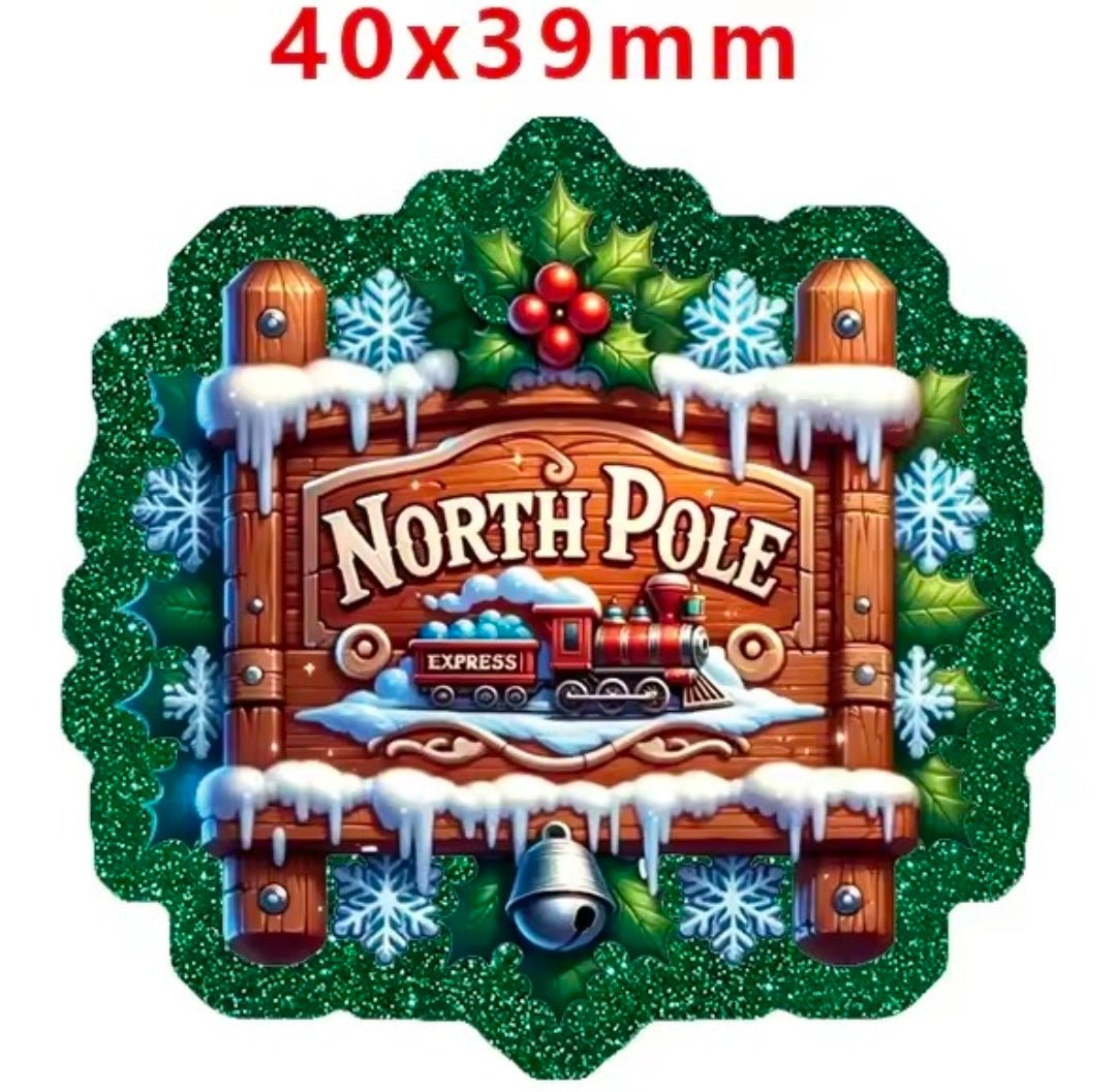 New 1 Count Glitter Acrylic Christmas