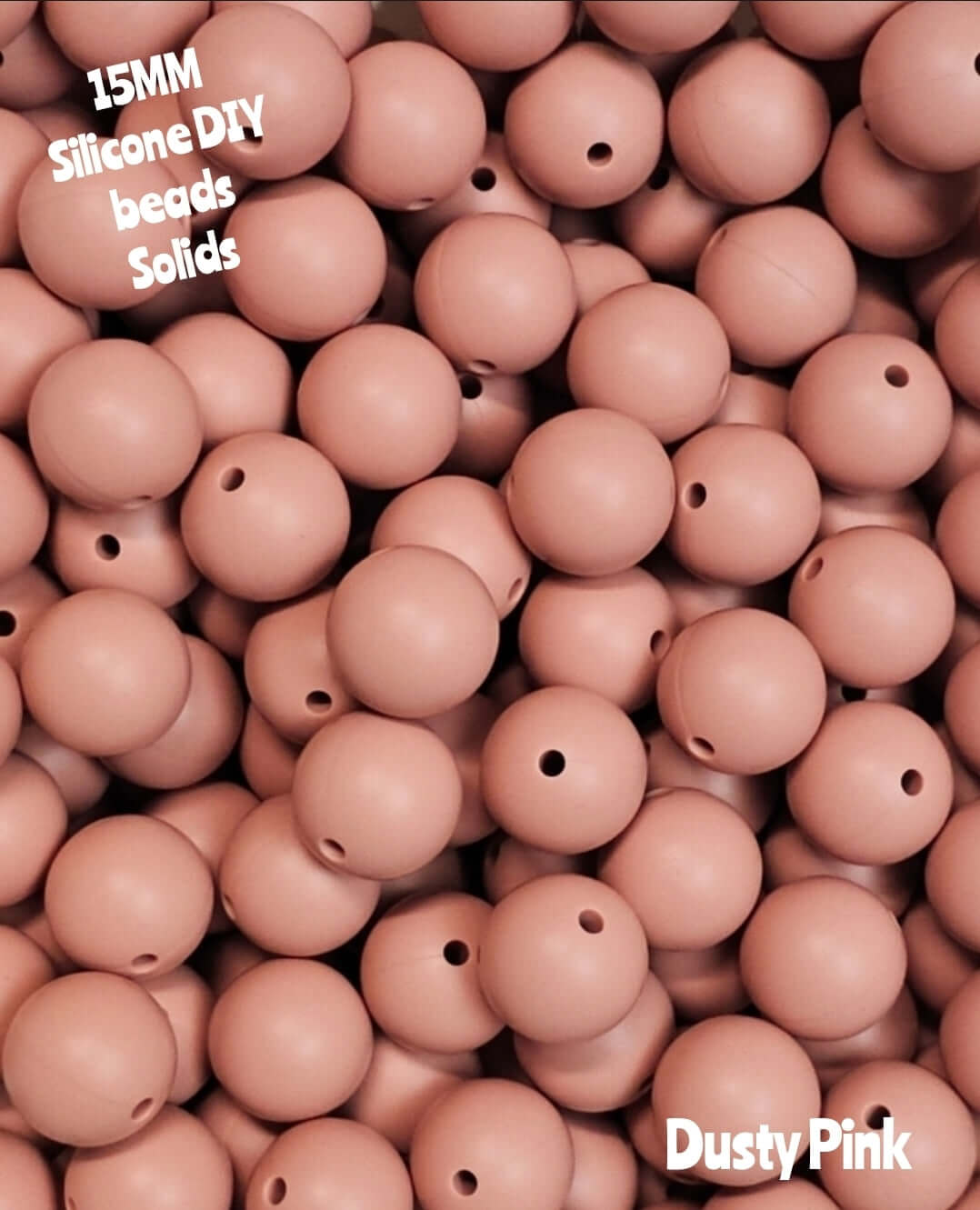 Sólidos de silicona de 15 mm para manualidades, 1 unidad, rosa empolvado