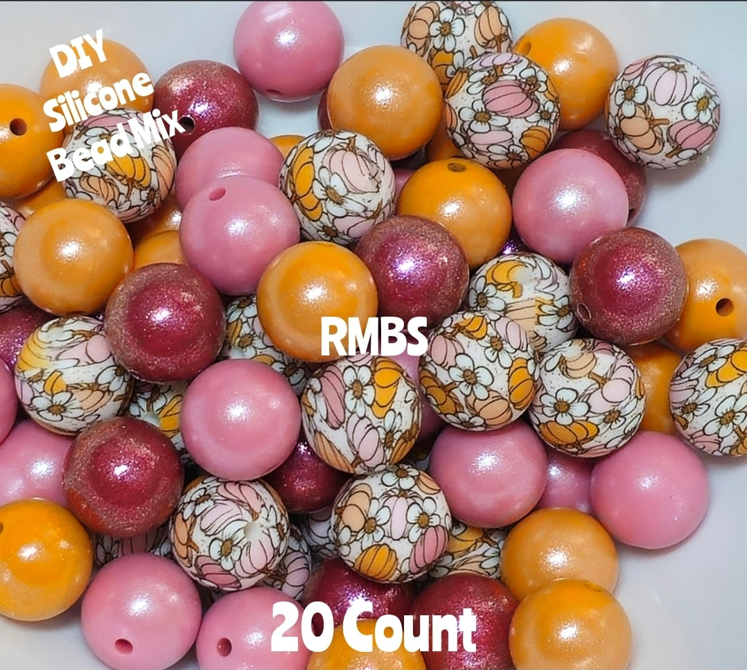 New BOHO Pumpkins Bead Mix DIY Beads 20 Count. Craft Supplies
