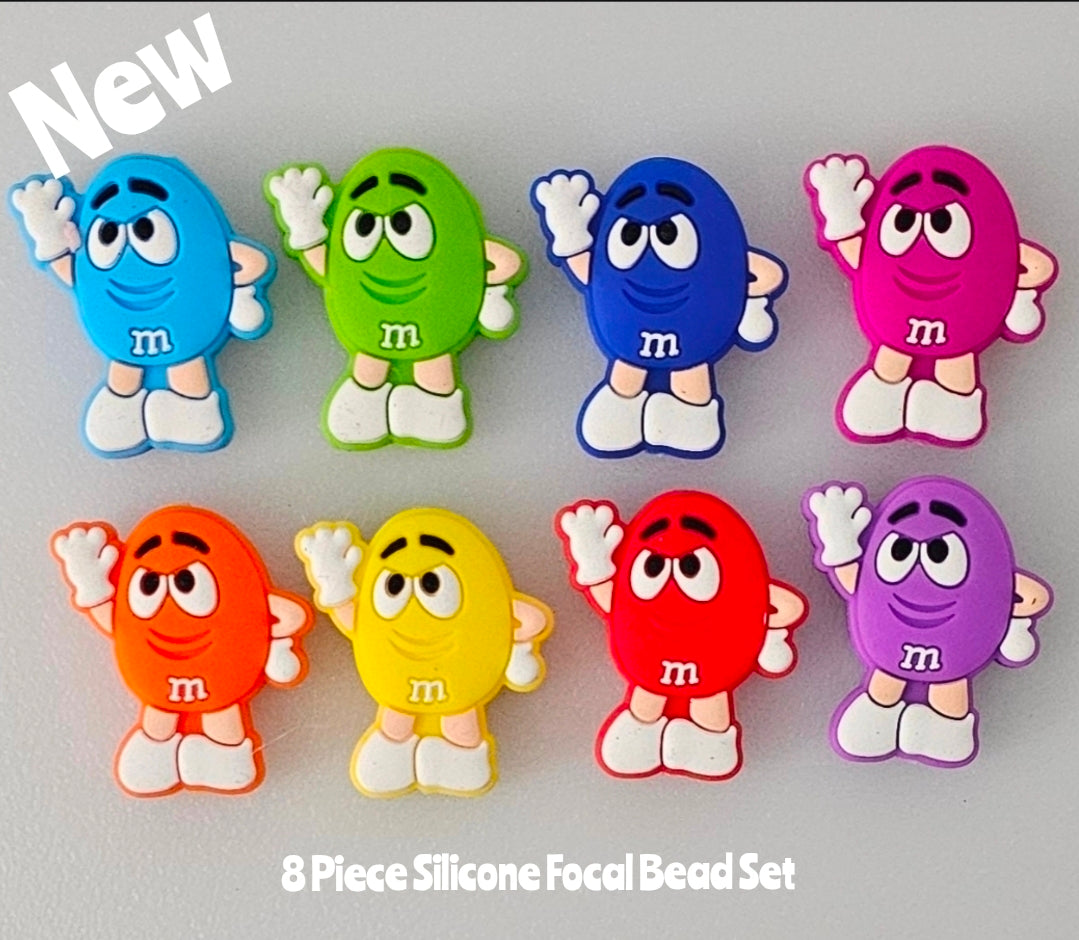 New M&M Candy Focal Beads 8 Count DIY Bead Supplies