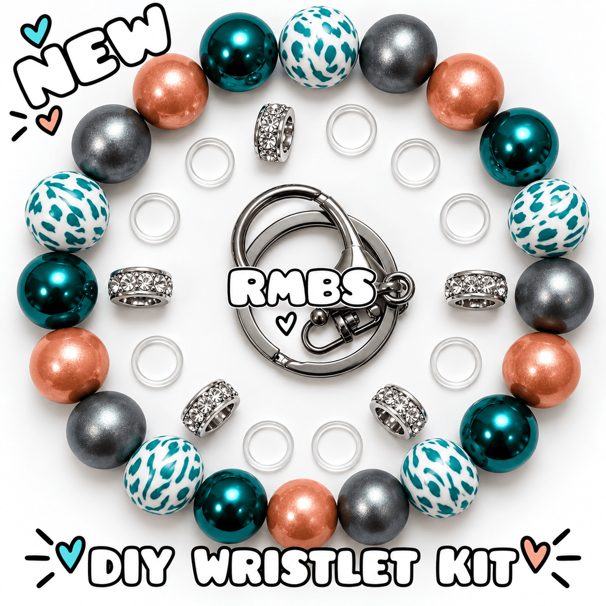 New 1 Count DIY Deluxe Beadable Wristlet Kit