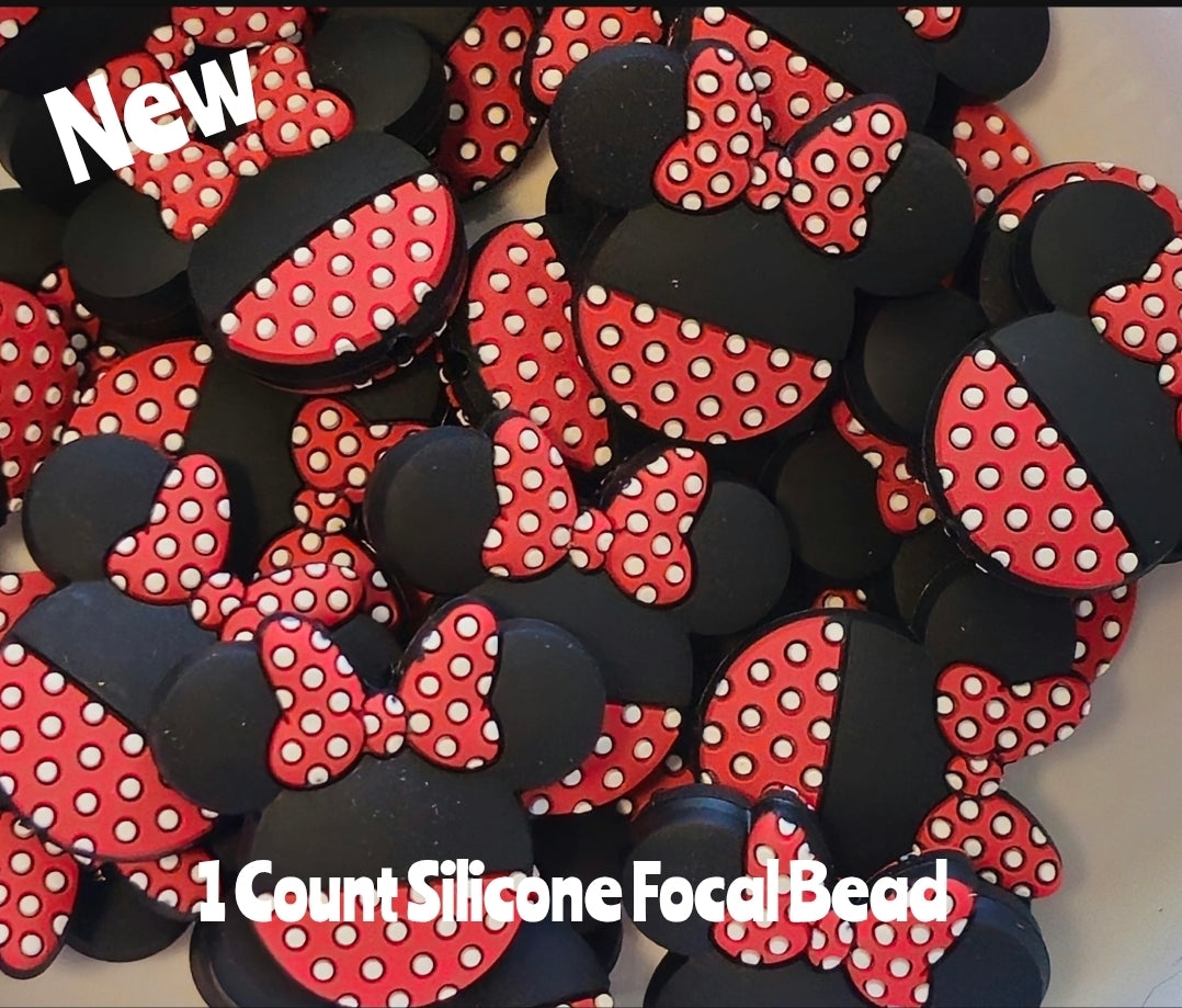 New Mouse Ears Focal Beads 1 Count DIY Bead Supplies 2 color options