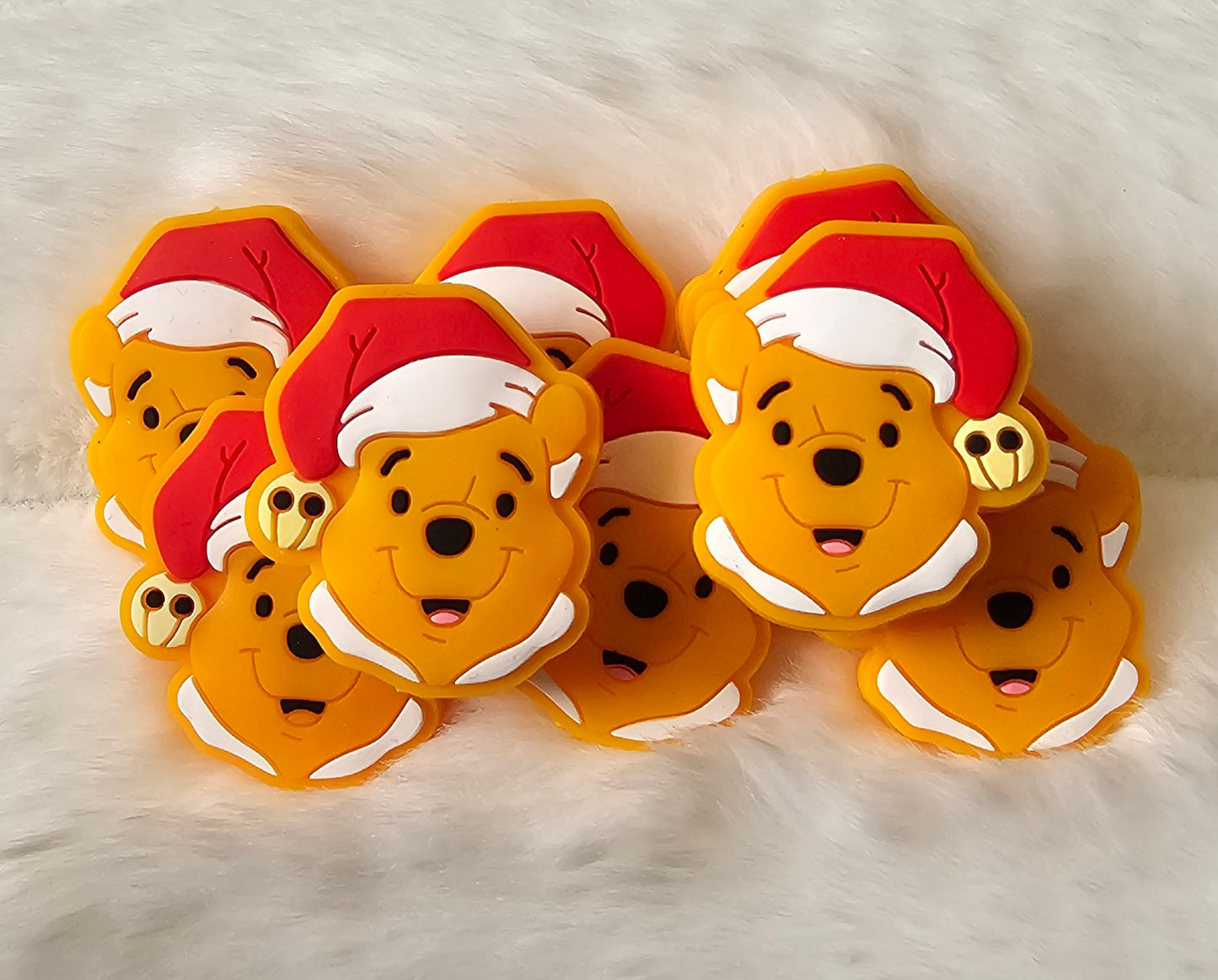1 Count Focal Bead Christmas Pooh Bear