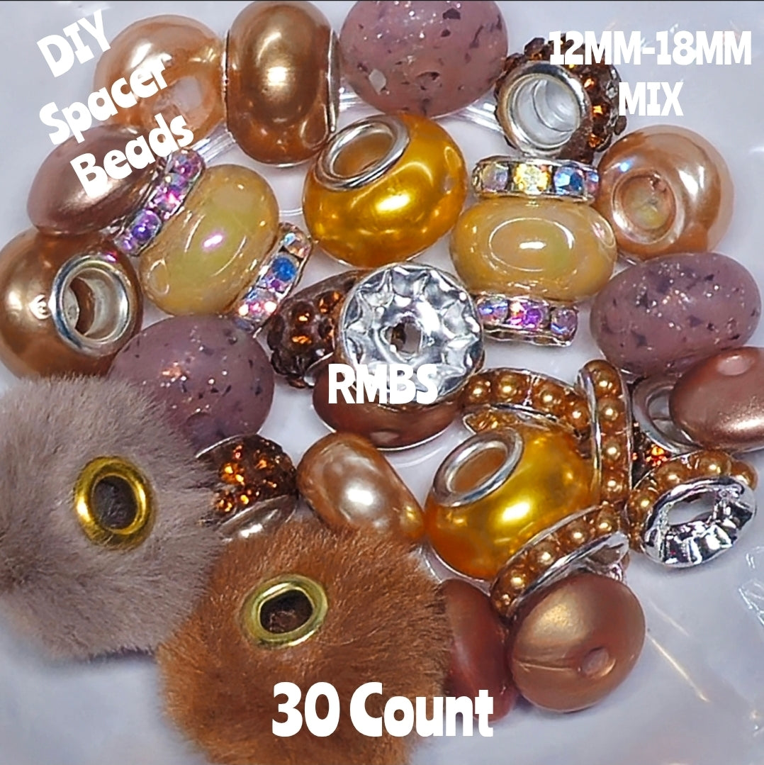 30 Count DIY Custom Made Spacer Beads Mix Craft Supplies 12MM-18MM Spacer Bead Mix