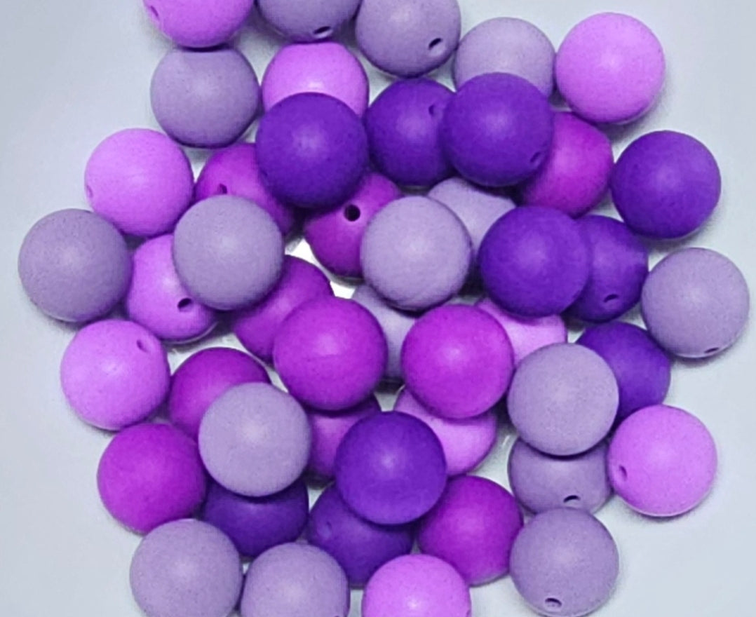 15mm DIY Silicone Beads Solids Mixed Colors Craft Supplies