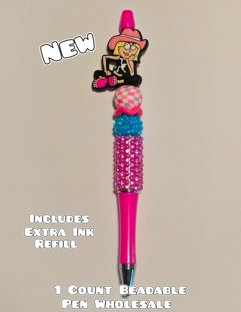 Wholesale Beadable Pens 1 Count Lizzie Character Style Completed Pen